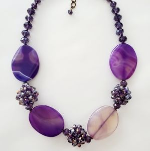 Purple Faux Agate Chunky Necklace